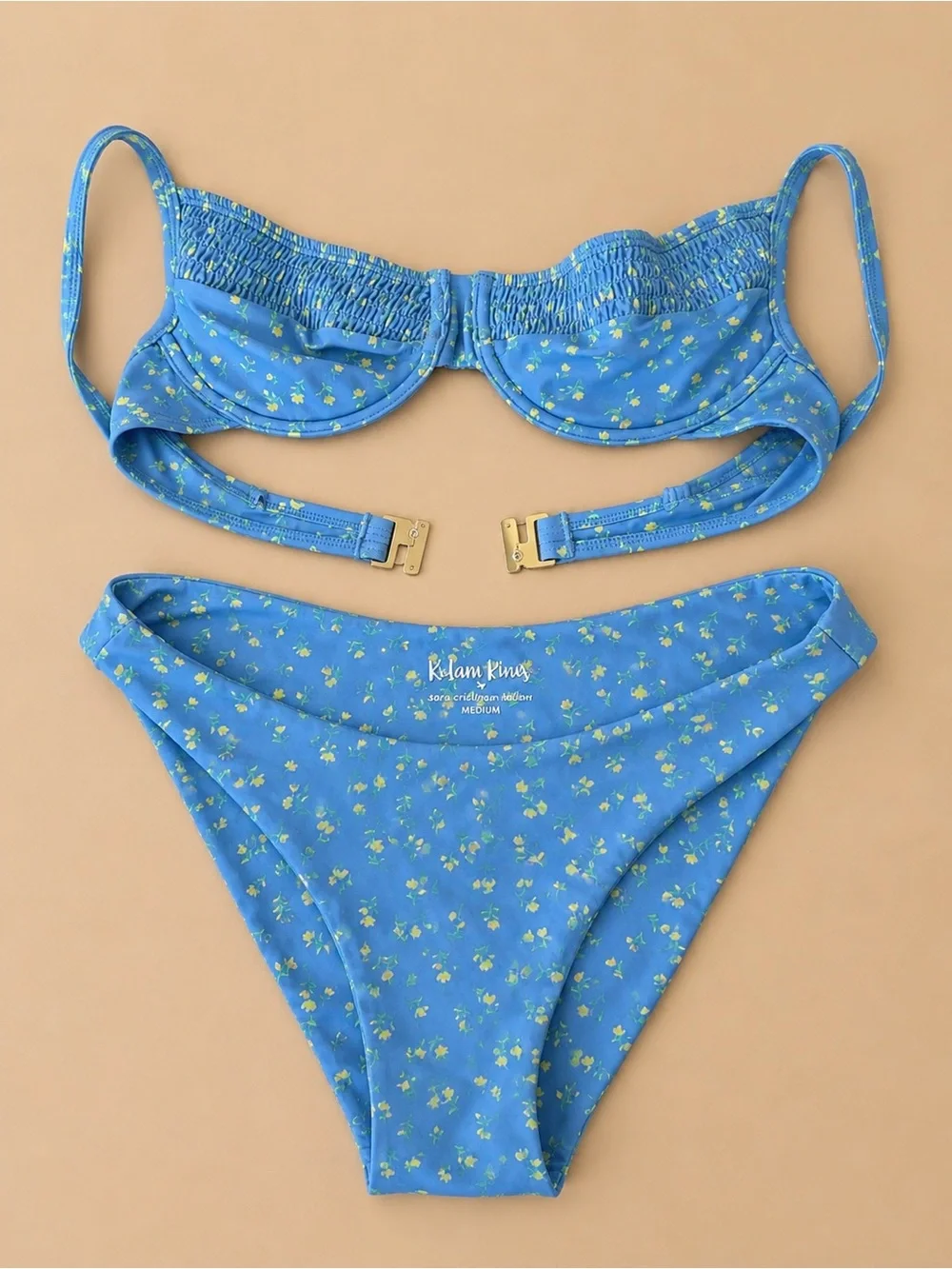 Kulani Kinis Blue Floral Underwire Bikini Set  Medium